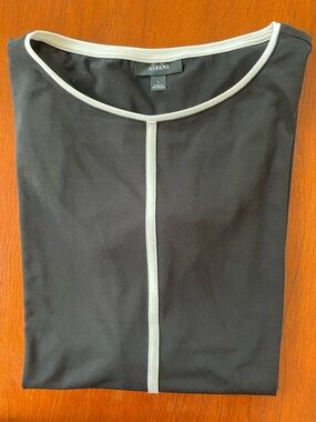 Alfani Black tunic with White Contrast Neckline
